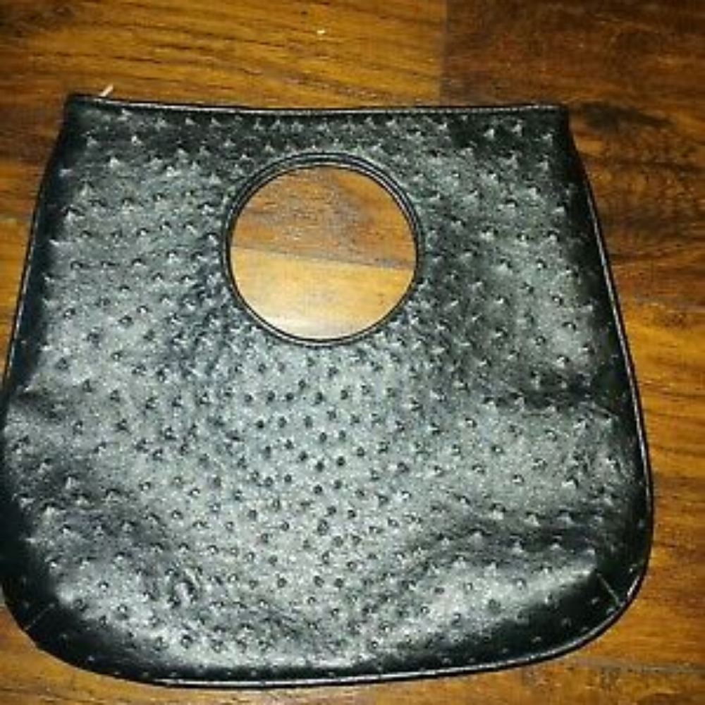 Hand Bag Faux Leather Black